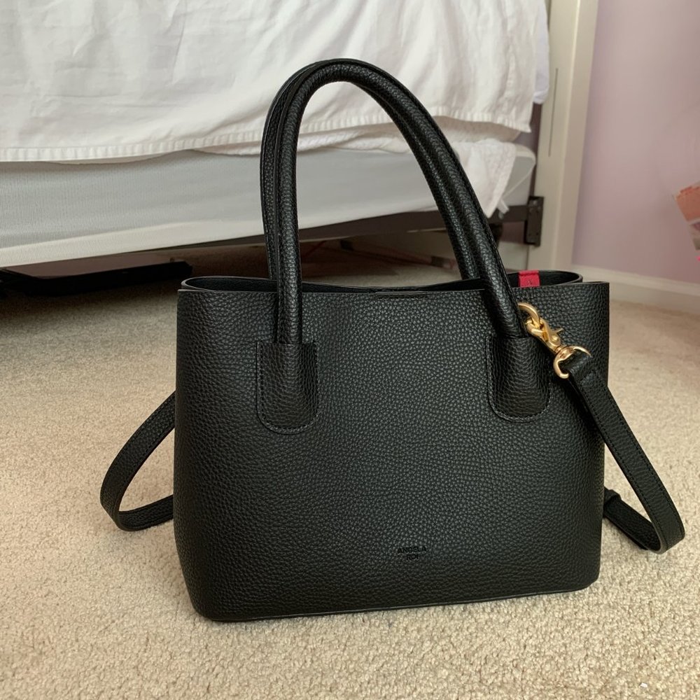 ANGELA ROI CHER MINI VEGAN DESIGNER HANDBAG black